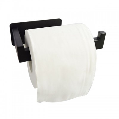 Self adhesive without hole black 304 stainless steel toilet roll paper towel holder