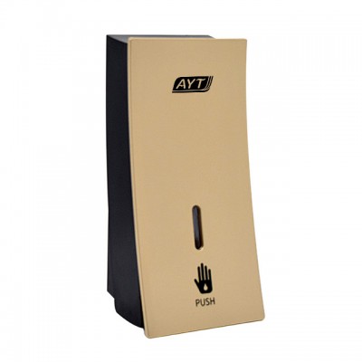 Wholesale luxury gold and black no screw sticker wall manual liquid hand soap dispenser